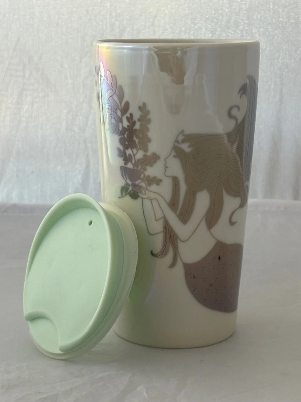 Starbucks Ceramic Mermaid Tumbler with Mint Lid
